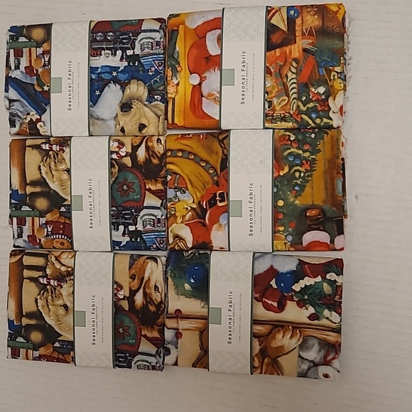 NEW 6 Packs of Pre Cut Seasonal Fabric - Picture 1 of 16